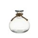 Vase “Flasche” Ø11×H.12cm Hellgrün Glas Naturband