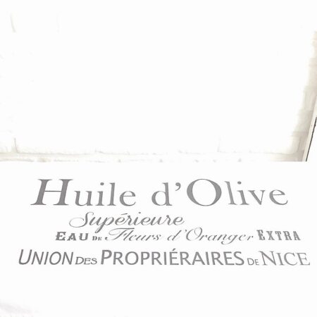 Geschirrtuch “Huile d’Olive” 80×50cm Weiss Grau Baumwolle