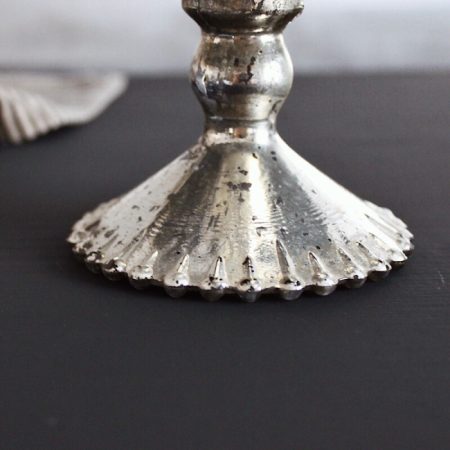 kleine Kuchenplatte auf Fuß Glas Silber