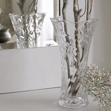 Vase • Ø12×23cm Klar Glas mit Schliff