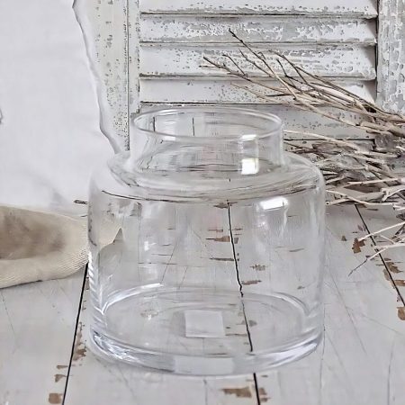Vase Glas klar rund Kleine Gelegenheiten Shabby Vintage Store