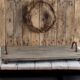 Holz-Tablett rustikal Füsse Griffe rechteckig