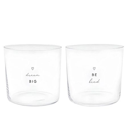 Trinkglas “Dream” Ø8,9×8,5cm Klar Schwarz Glas Set/2