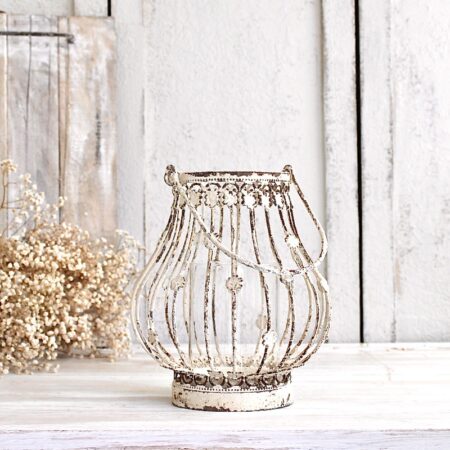 Chic Antique | Laterne “Blumen“ für Teelichter | Ø16×H.20cm