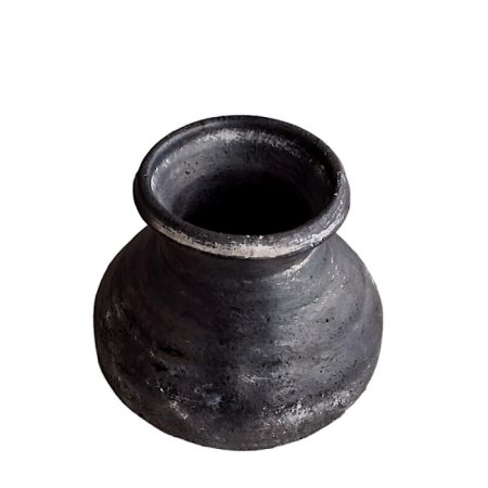 Vase “Grimaud” Ø14,5×12cm Kohle Ton