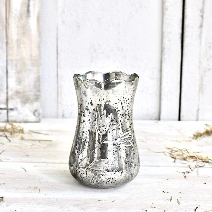 Vase Antik Silber Glasvase Bauernsilber Blumenvase
