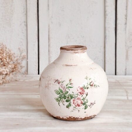 Clayre & Eef | Deko Vase “Rosen“ | Ø16×H.17cm