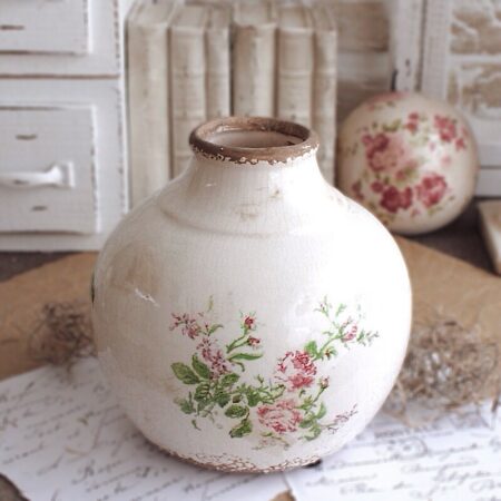 Vase Blumen Cream Rot Kleine Gelegenheiten Shabby Vintage Store
