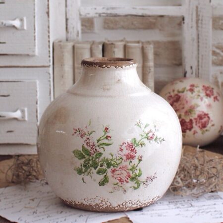 Vase Blumen Cream Rot Kleine Gelegenheiten Shabby Vintage Store
