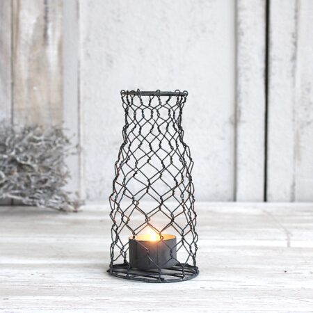 Chic Antique | Draht-Kerzenhalter für Teelichter Zink | Ø8xH.16cm