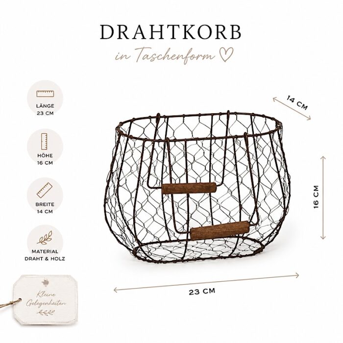 Drahtkorb Tasche oval Kleine Gelegenheiten