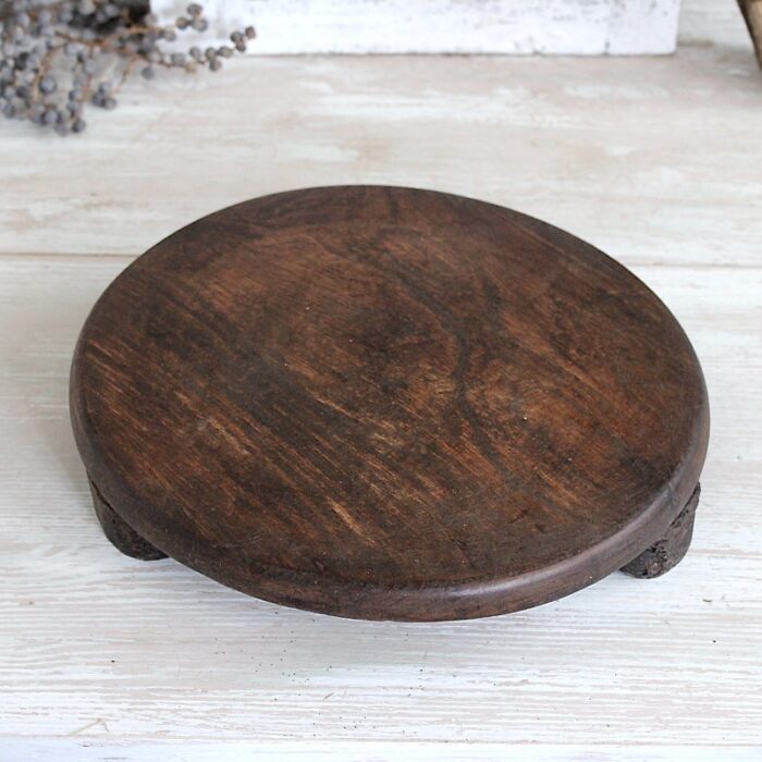 Holztablett Alt Unika No4 Braun oval recycling Holz Tablett
